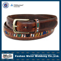 embossed western eagle bonded leather snap on belt